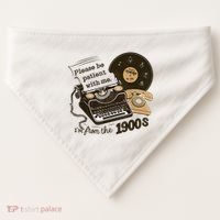 Cute Old Telephone Please Be Patient With Me Im From The 1900s Gift USA-Made Doggie Bandana thumb 0