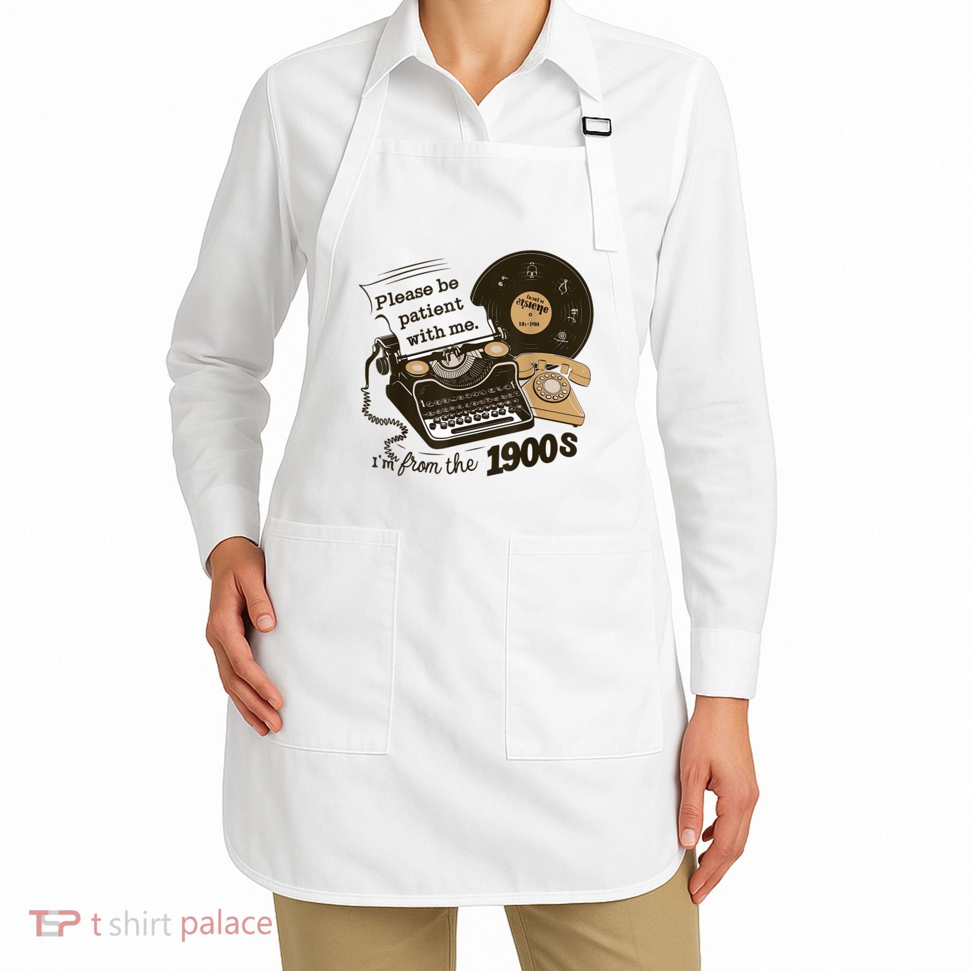 Cute Old Telephone Please Be Patient With Me Im From The 1900s Gift Apron