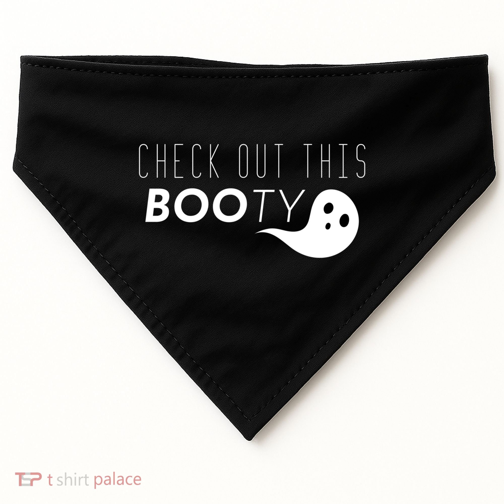 Check Out This Booty Funny Ghost Boo Halloween Gift USA-Made Doggie Bandana