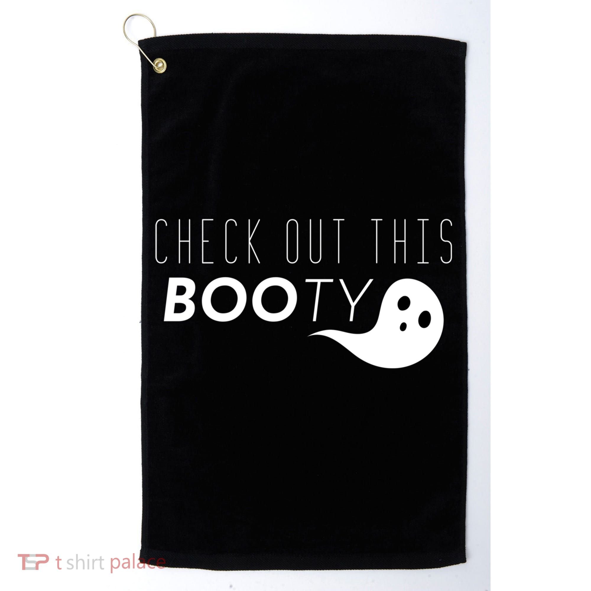 Check Out This Booty Funny Ghost Boo Halloween Gift Golf Towel