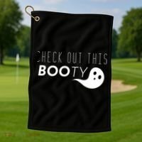 Check Out This Booty Funny Ghost Boo Halloween Gift Golf Towel thumb 1