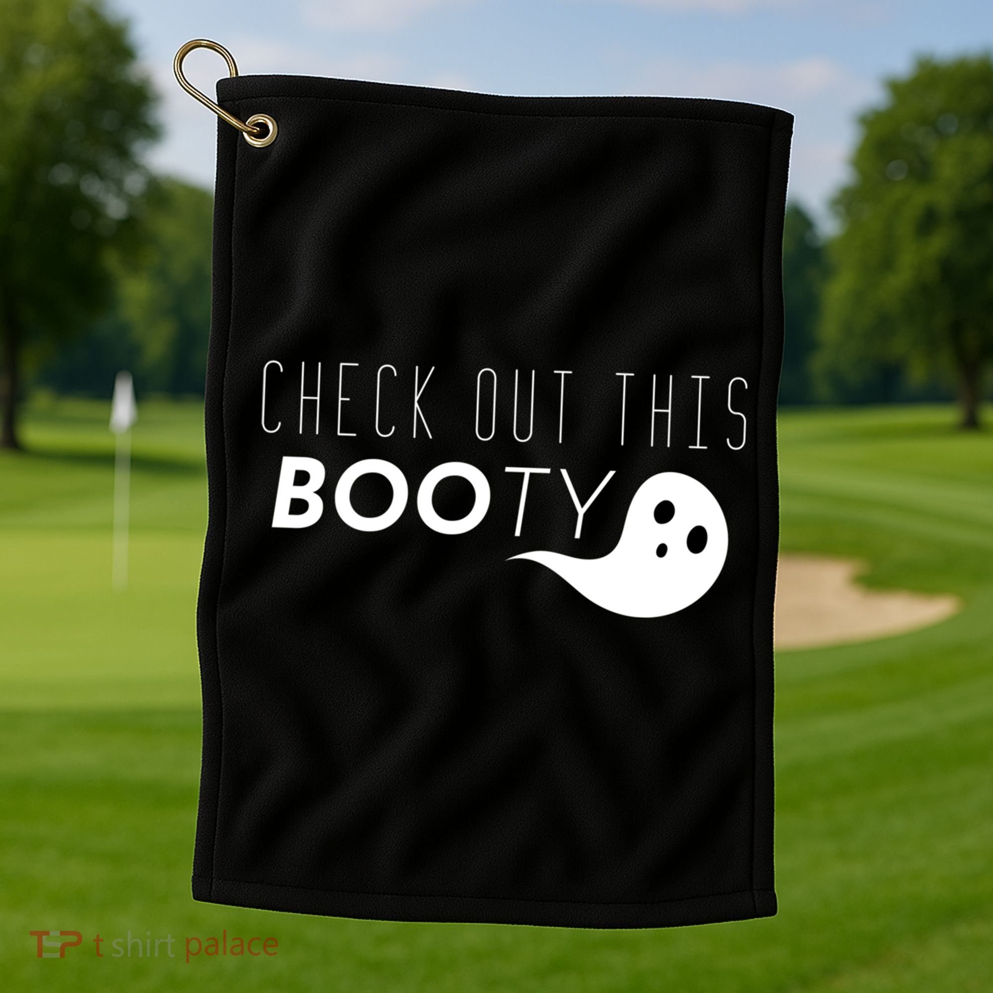 Check Out This Booty Funny Ghost Boo Halloween Gift Golf Towel