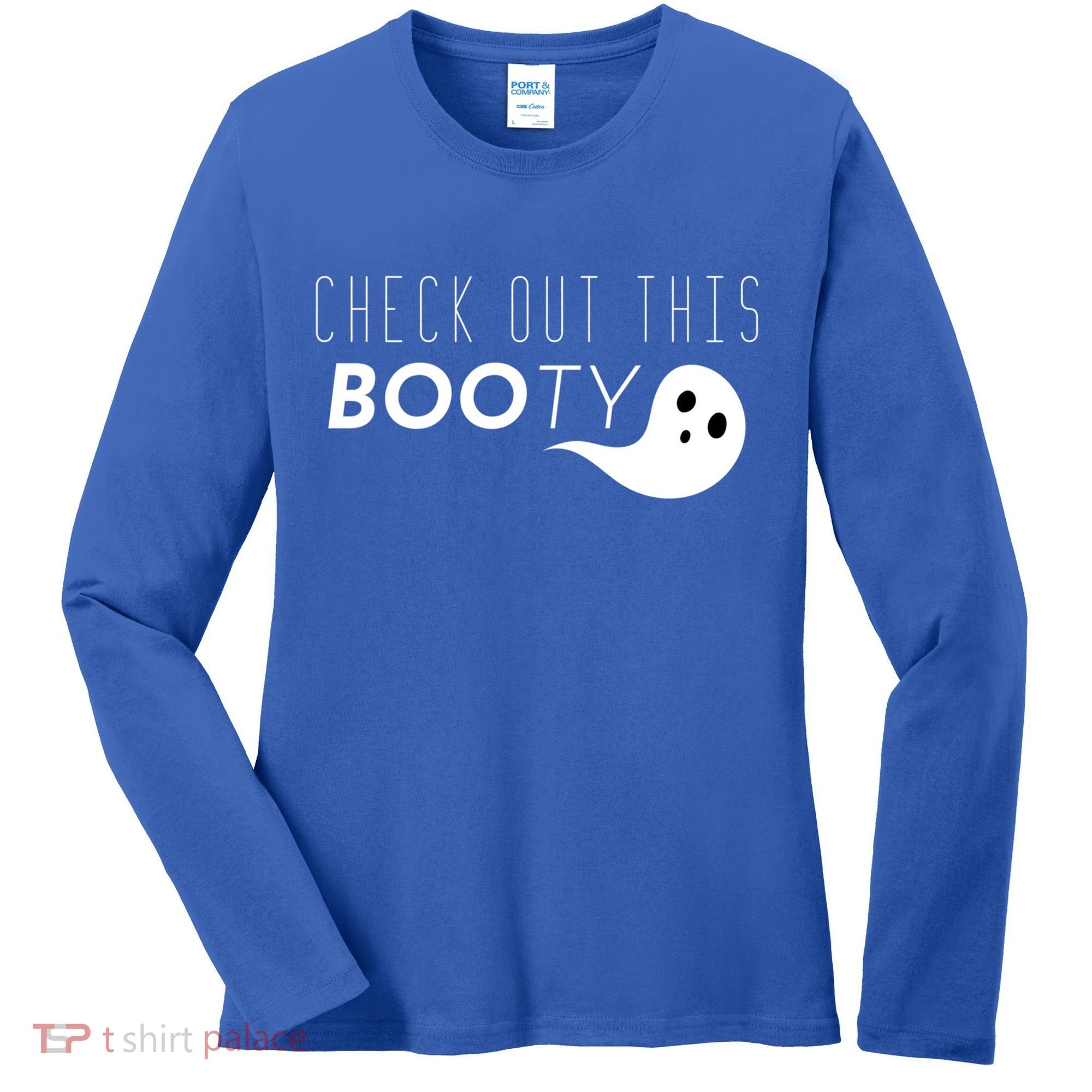 Check Out This Booty Funny Ghost Boo Halloween Gift Women's Long Sleeve Shirt