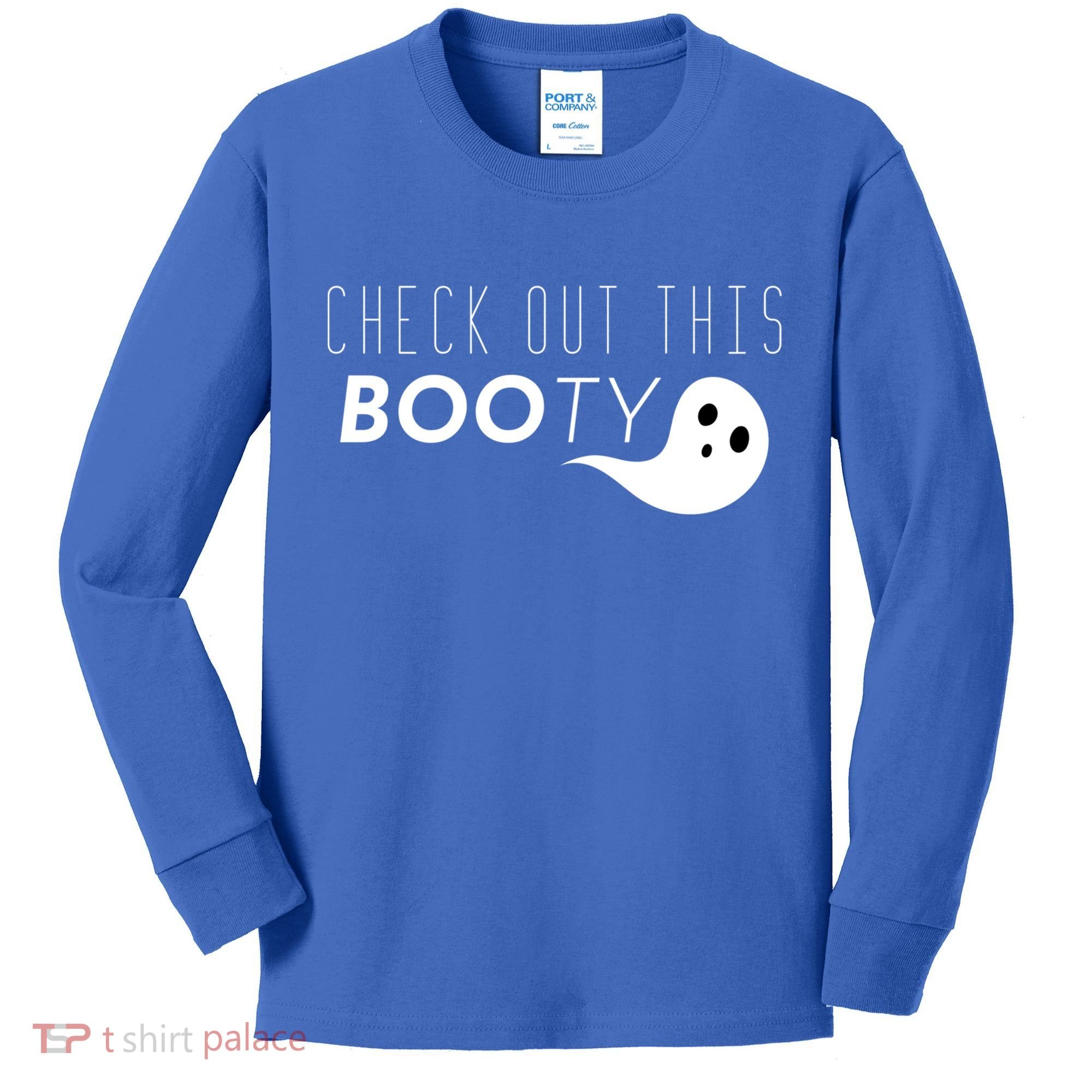 Check Out This Booty Funny Ghost Boo Halloween Gift Kids Long Sleeve Shirt