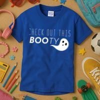 Check Out This Booty Funny Ghost Boo Halloween Gift Kids T-Shirt thumb 3