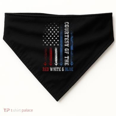 Courtesy Of The Red White And Blue Us Flag USA-Made Doggie Bandana