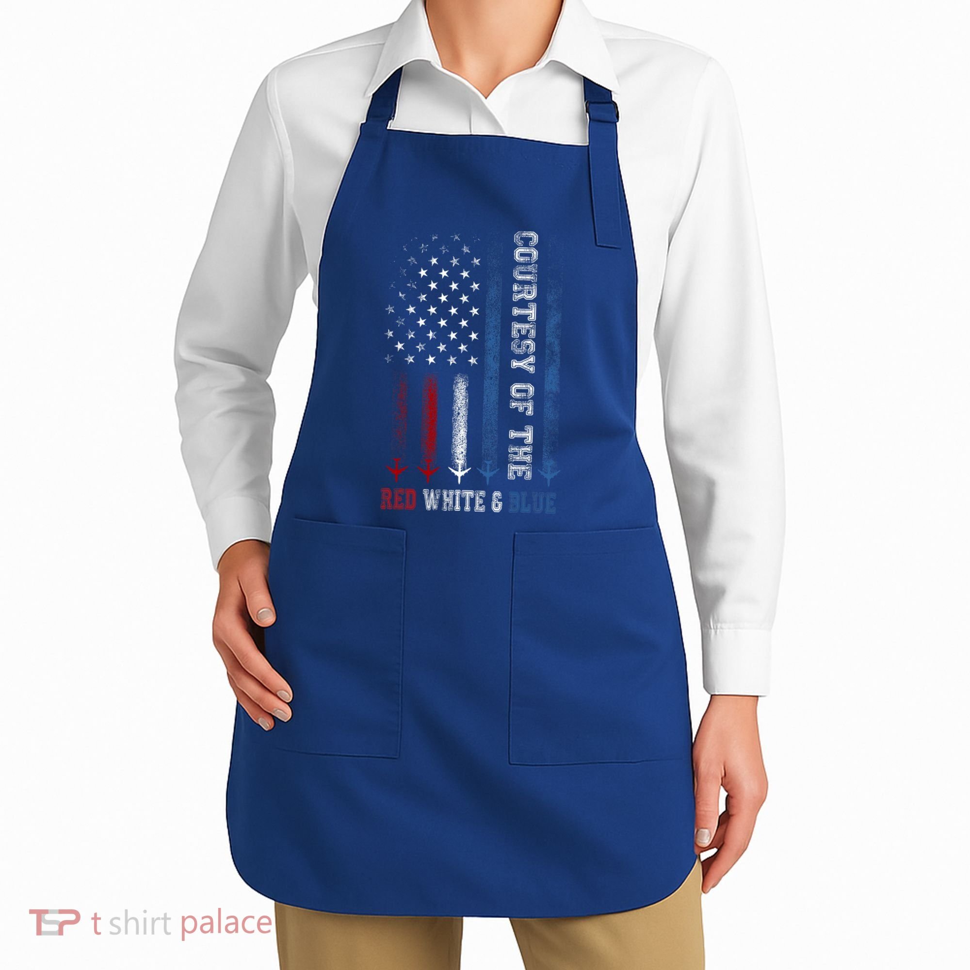 Courtesy Of The Red White And Blue Us Flag Apron