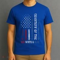 Courtesy Of The Red White And Blue Us Flag T-Shirt thumb 3