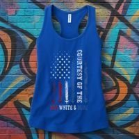 Courtesy Of The Red White And Blue Us Flag Women's Tank Top thumb 3
