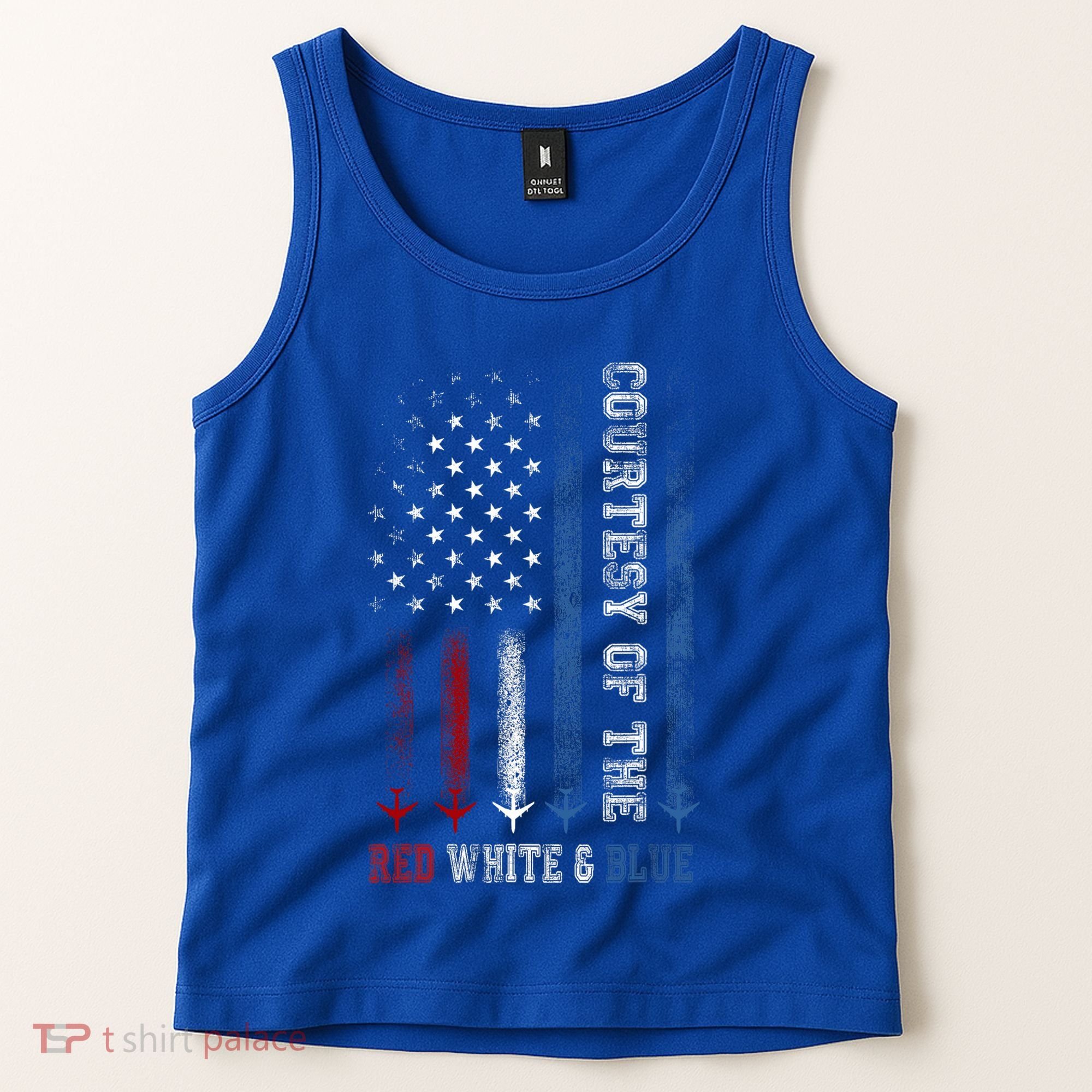 Courtesy Of The Red White And Blue Us Flag Tank Top