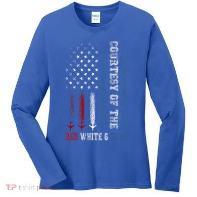 Courtesy Of The Red White And Blue Us Flag Women's Long Sleeve Shirt