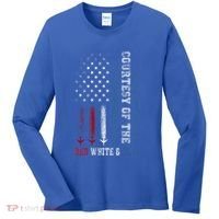 Courtesy Of The Red White And Blue Us Flag Women's Long Sleeve Shirt thumb 0