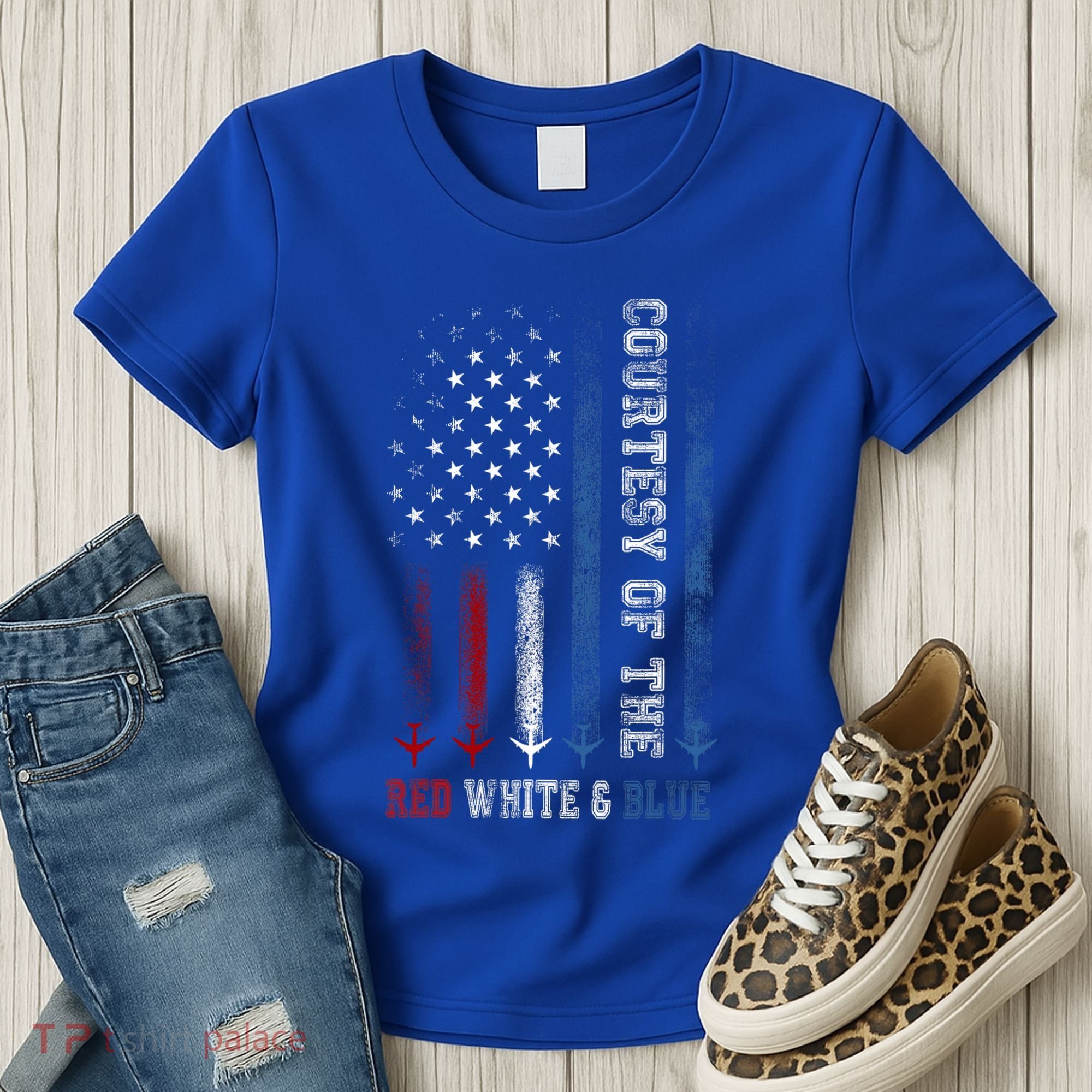 Courtesy Of The Red White And Blue Us Flag Women's T-Shirt
