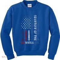 Courtesy Of The Red White And Blue Us Flag Kids Sweatshirt thumb 0