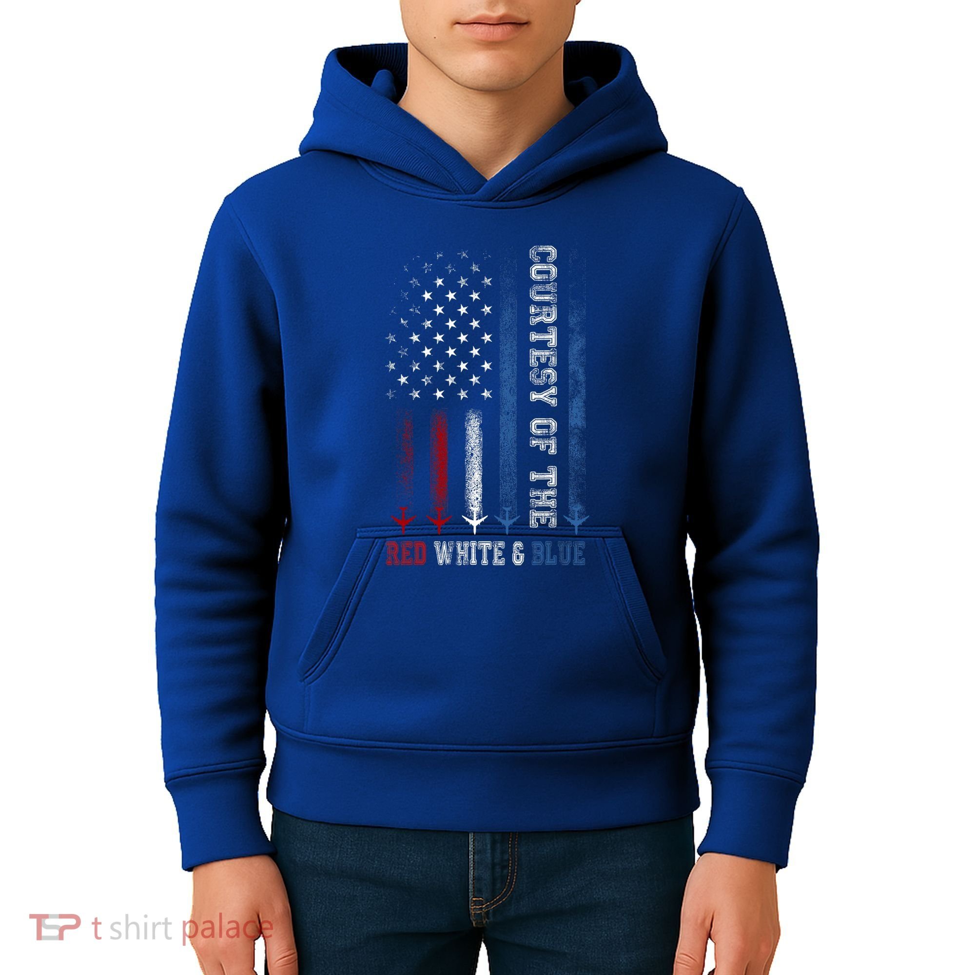 Courtesy Of The Red White And Blue Us Flag Kids Hoodie