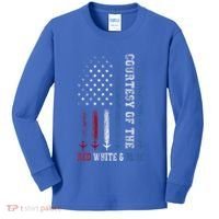 Courtesy Of The Red White And Blue Us Flag Kids Long Sleeve Shirt thumb 0