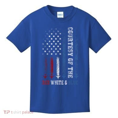 Courtesy Of The Red White And Blue Us Flag Kids T-Shirt