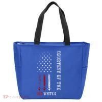 Courtesy Of The Red White And Blue Us Flag Tote Bag thumb 0