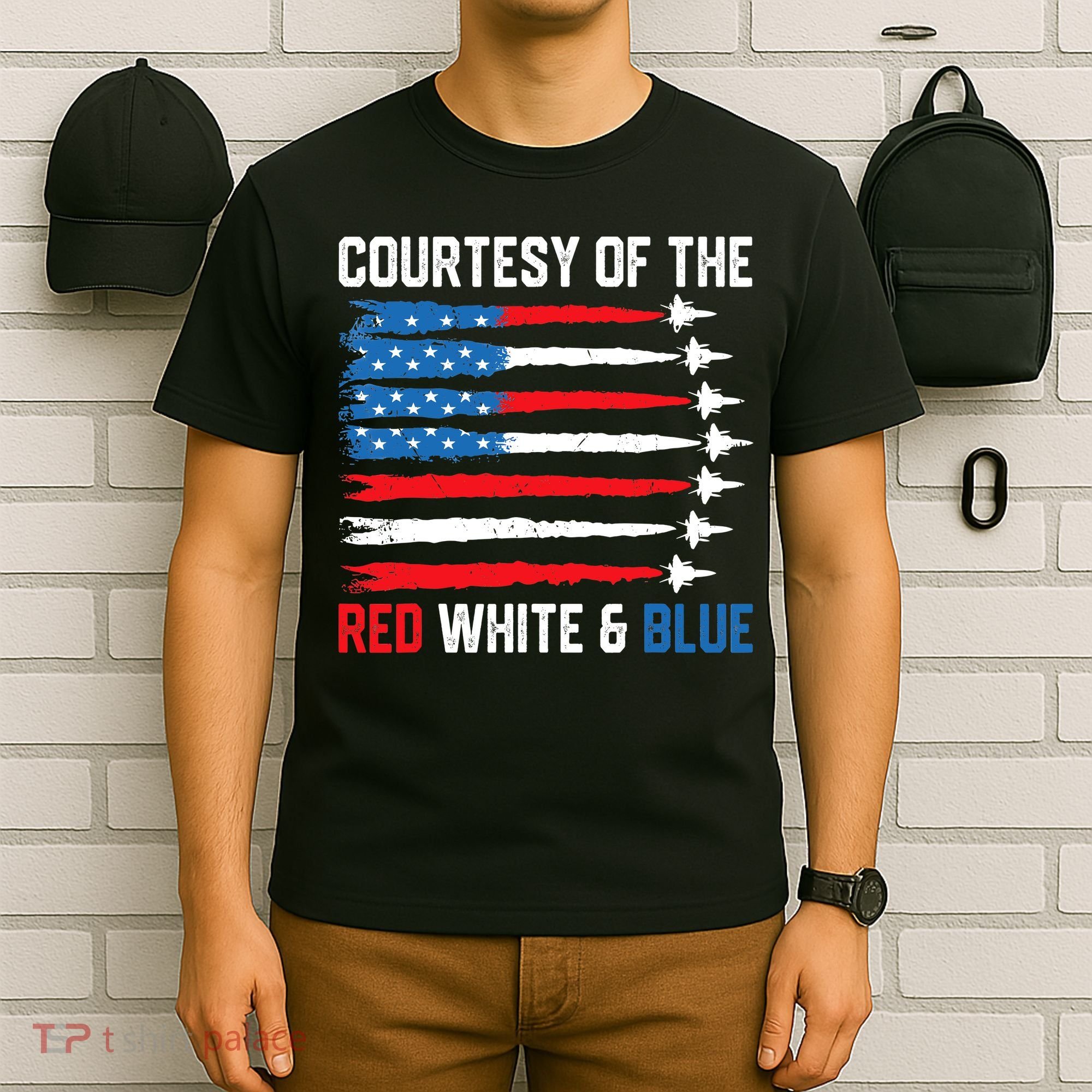 Courtesy Of The Red White And Blue 4th Of July T-Shirt