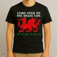 Come Over To The Welsh Side Red Dragon Flag Of Wales Rugby T-Shirt thumb 3