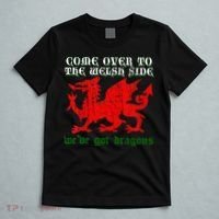 Come Over To The Welsh Side Red Dragon Flag Of Wales Rugby T-Shirt thumb 5