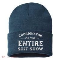 Coordinator Of The Entire Shit Show Funny Saying Sarcastic Sustainable Knit Beanie thumb 0