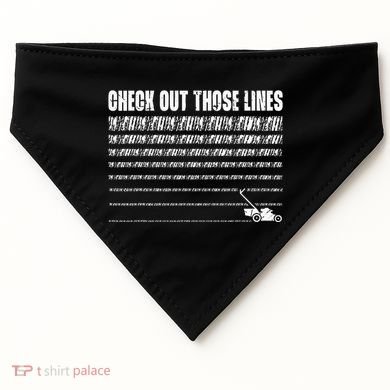 Check Out Those Lines Lawn Mower Lawnmower Funny USA-Made Doggie Bandana