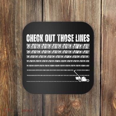 Check Out Those Lines Lawn Mower Lawnmower Funny Coaster