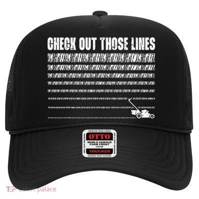 Check Out Those Lines Lawn Mower Lawnmower Funny Hat