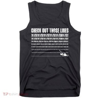 Check Out Those Lines Lawn Mower Lawnmower Funny Tank Top