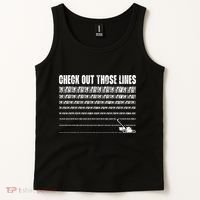 Check Out Those Lines Lawn Mower Lawnmower Funny Tank Top thumb 2