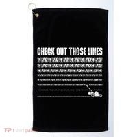 Check Out Those Lines Lawn Mower Lawnmower Funny Golf Towel thumb 0