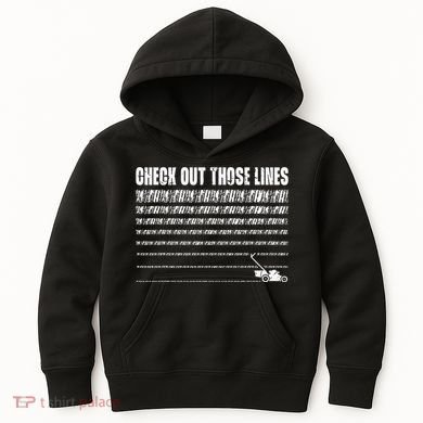 Check Out Those Lines Lawn Mower Lawnmower Funny Kids Hoodie