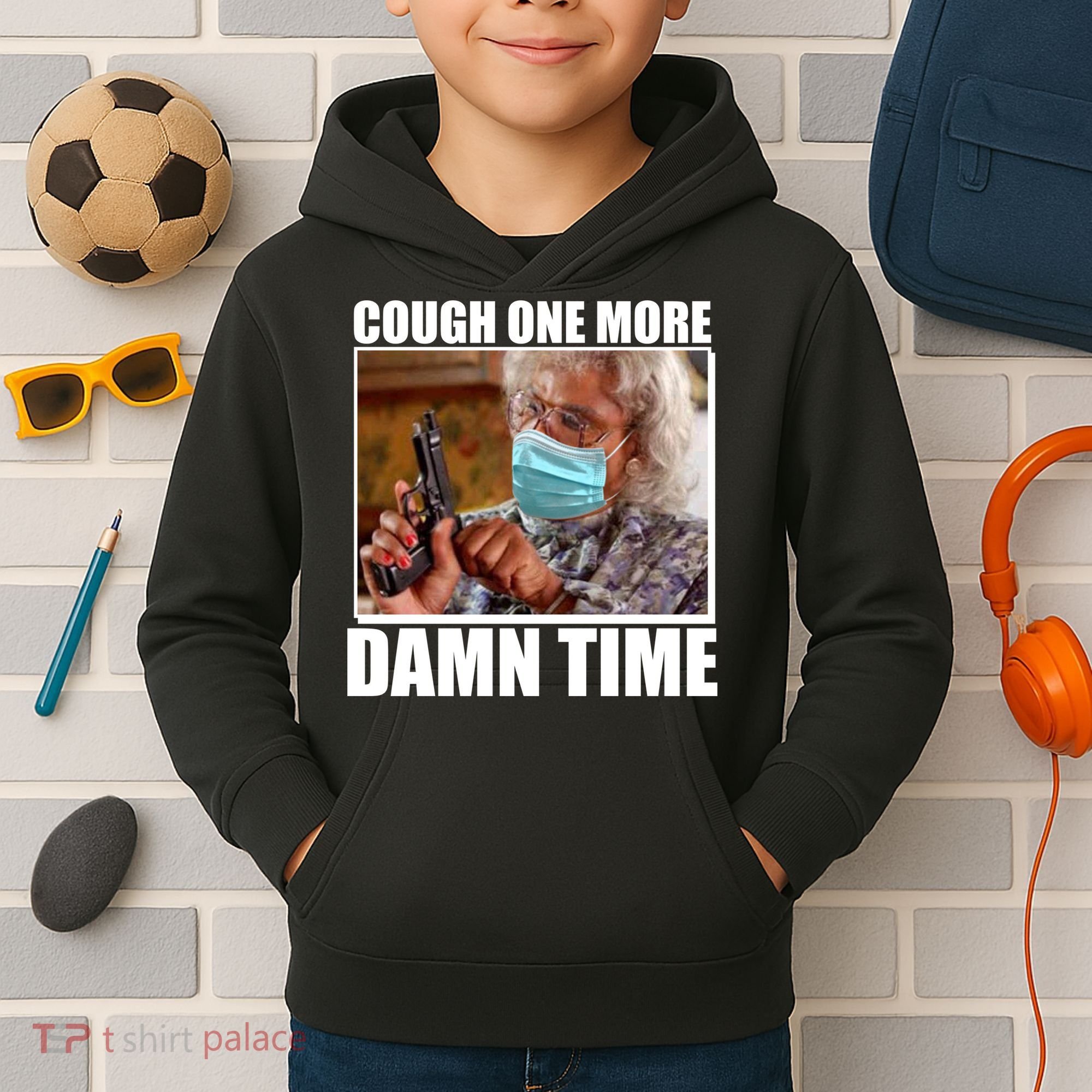 Cough One More Damn Time Kids Hoodie