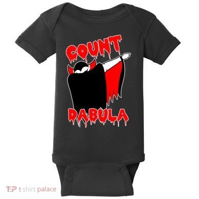 Count Dabula Bloody Vampire Halloween Baby Bodysuit