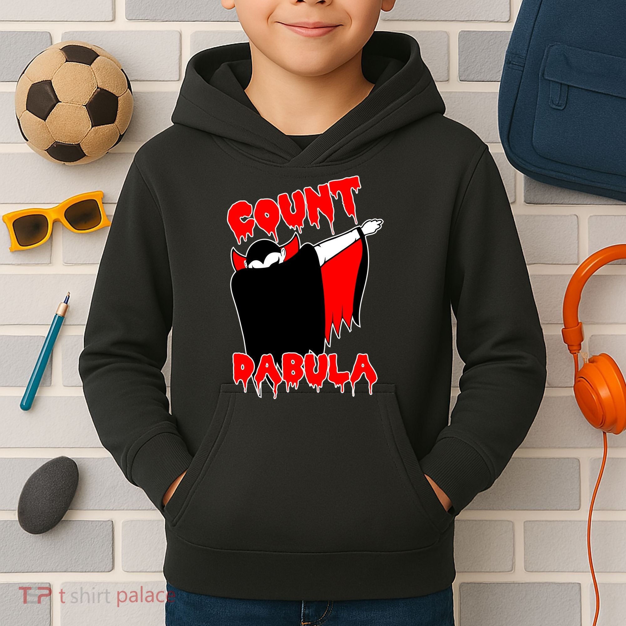 Count Dabula Bloody Vampire Halloween Kids Hoodie
