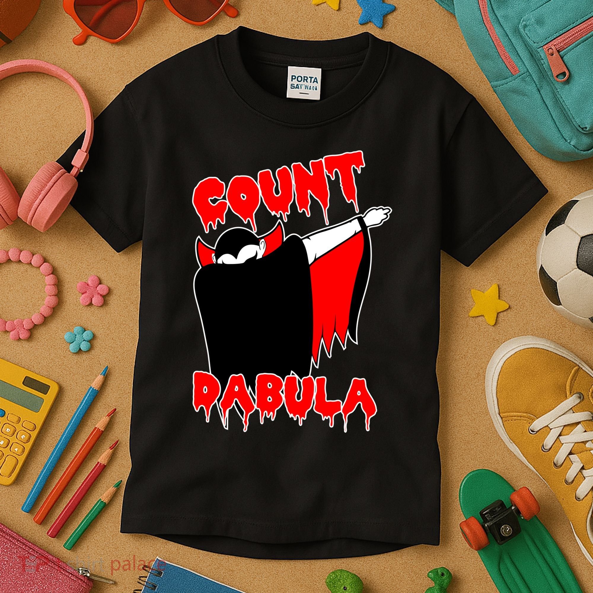 Count Dabula Bloody Vampire Halloween Kids T-Shirt