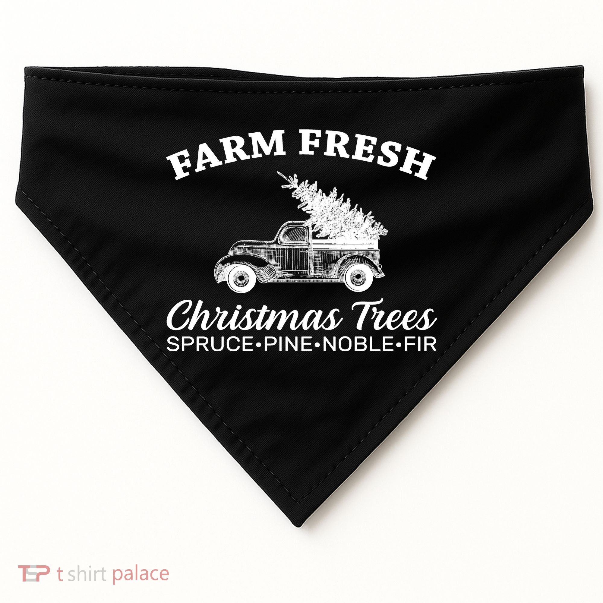 Country Farm Fresh Christmas Trees USA-Made Doggie Bandana