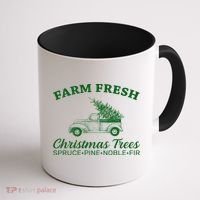 Country Farm Fresh Christmas Trees Coffee Mug thumb 1
