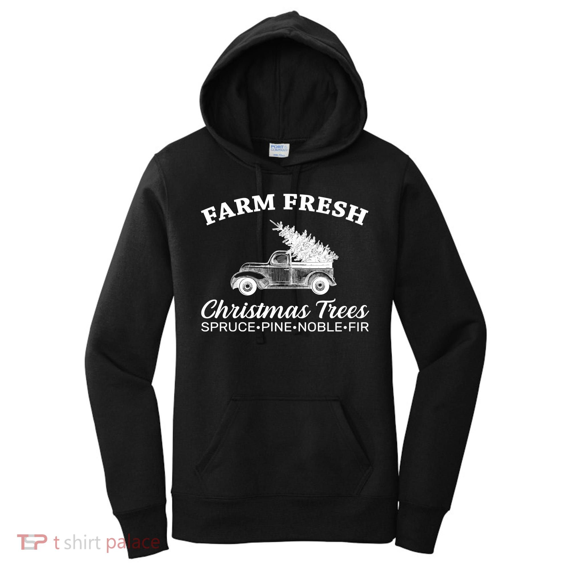 Country Farm Fresh Christmas Trees Women's Hoodie
