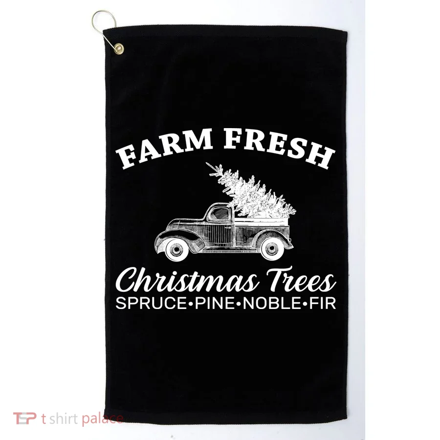 Country Farm Fresh Christmas Trees Golf Towel