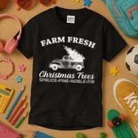 Country Farm Fresh Christmas Trees Kids T-Shirt thumb 3