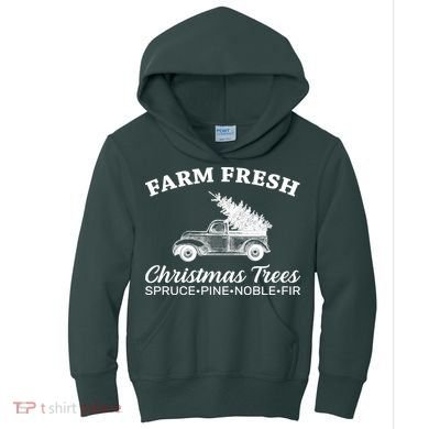 Country Farm Fresh Christmas Trees Kids Hoodie