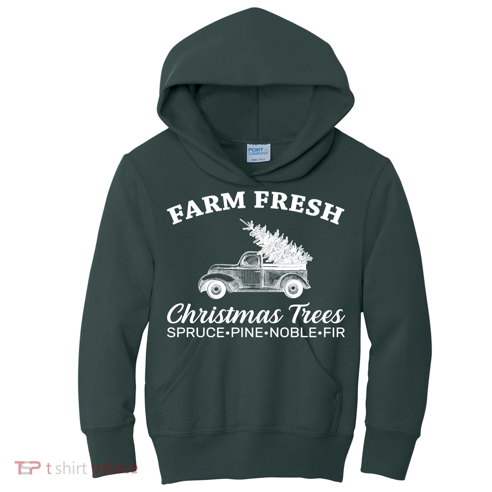 Country Farm Fresh Christmas Trees Kids Hoodie