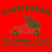 Country Farm Fresh Christmas Trees Santa Hat thumb 1