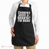 Country Music And Beer That's Why Im Here Apron thumb 2