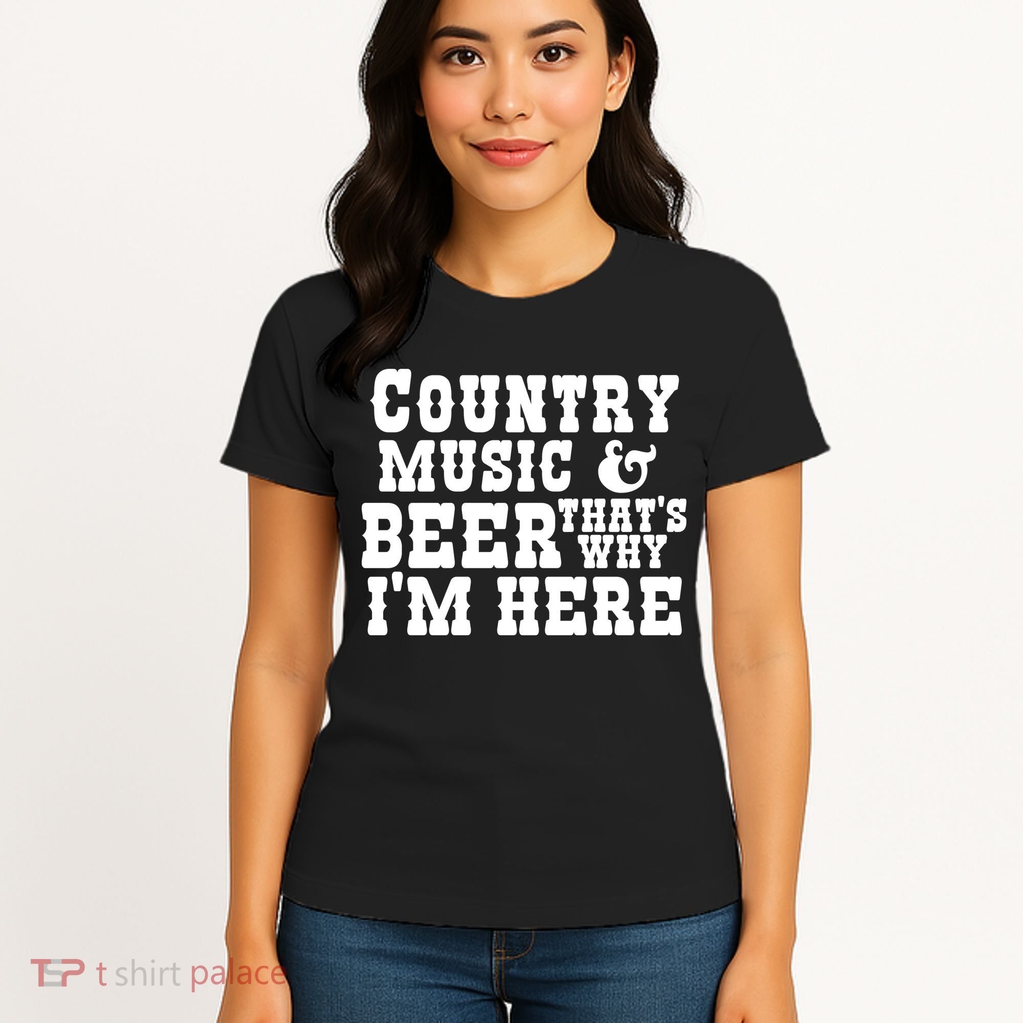 Country Music And Beer That's Why Im Here Women's T-Shirt