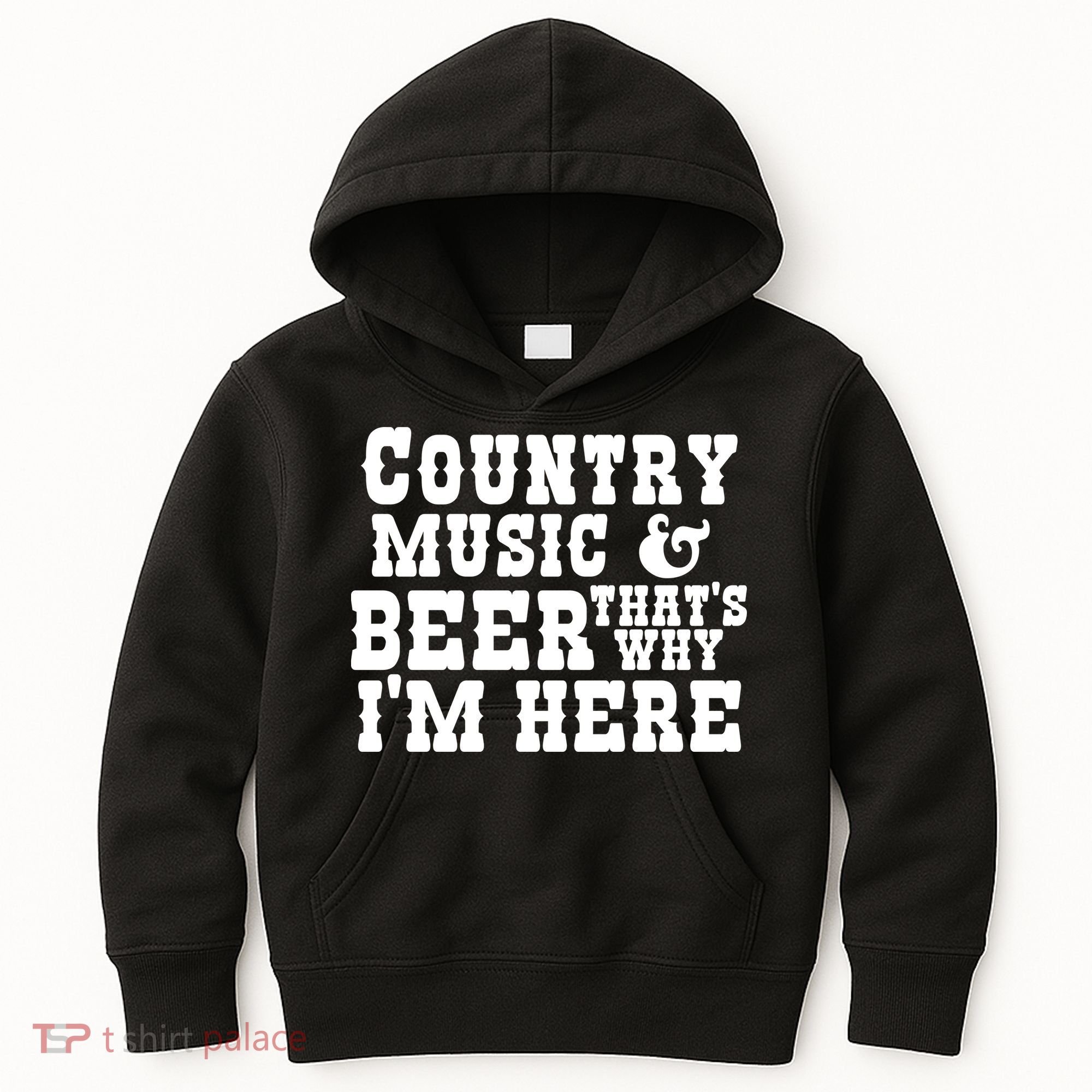 Country Music And Beer That's Why Im Here Kids Hoodie