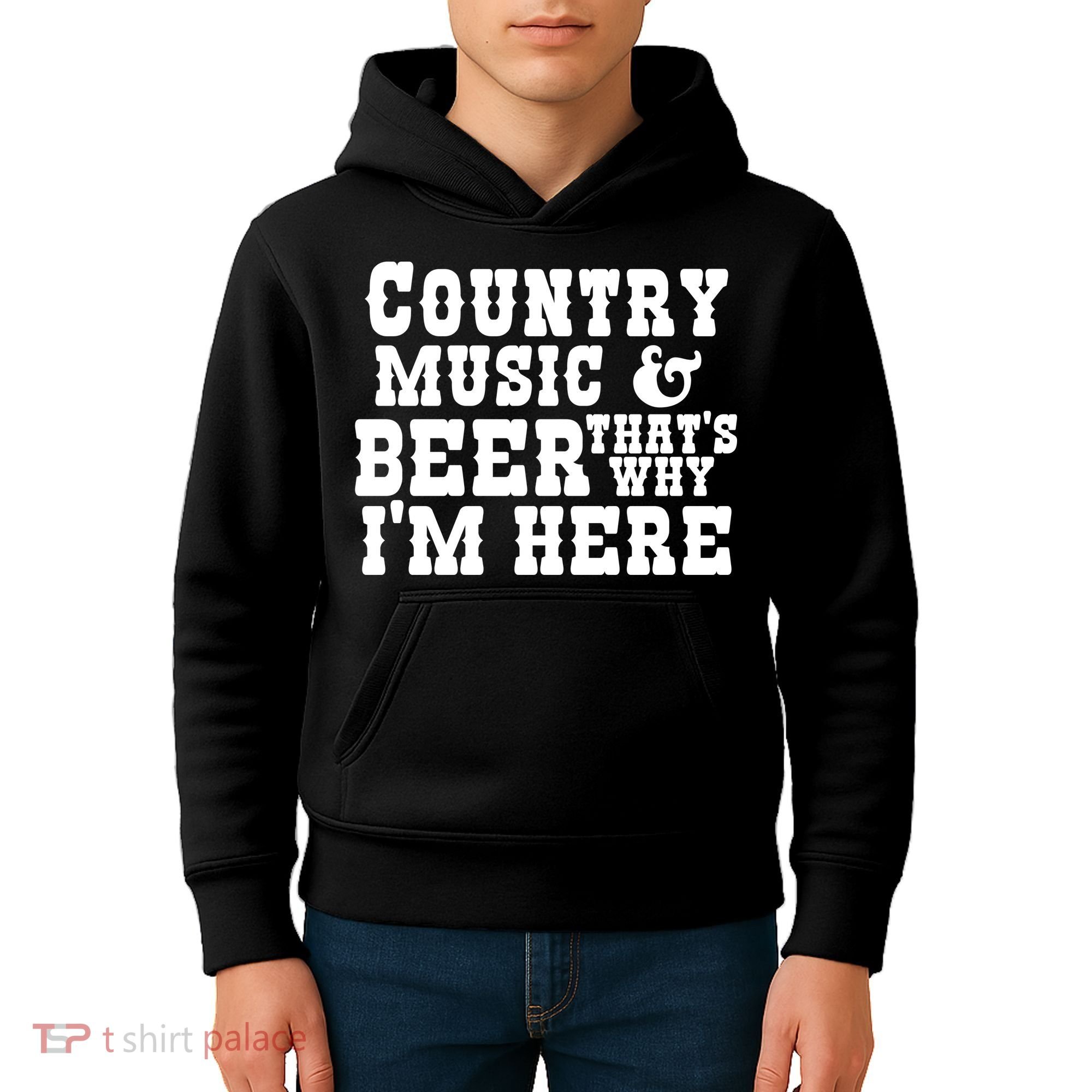 Country Music And Beer That's Why Im Here Kids Hoodie