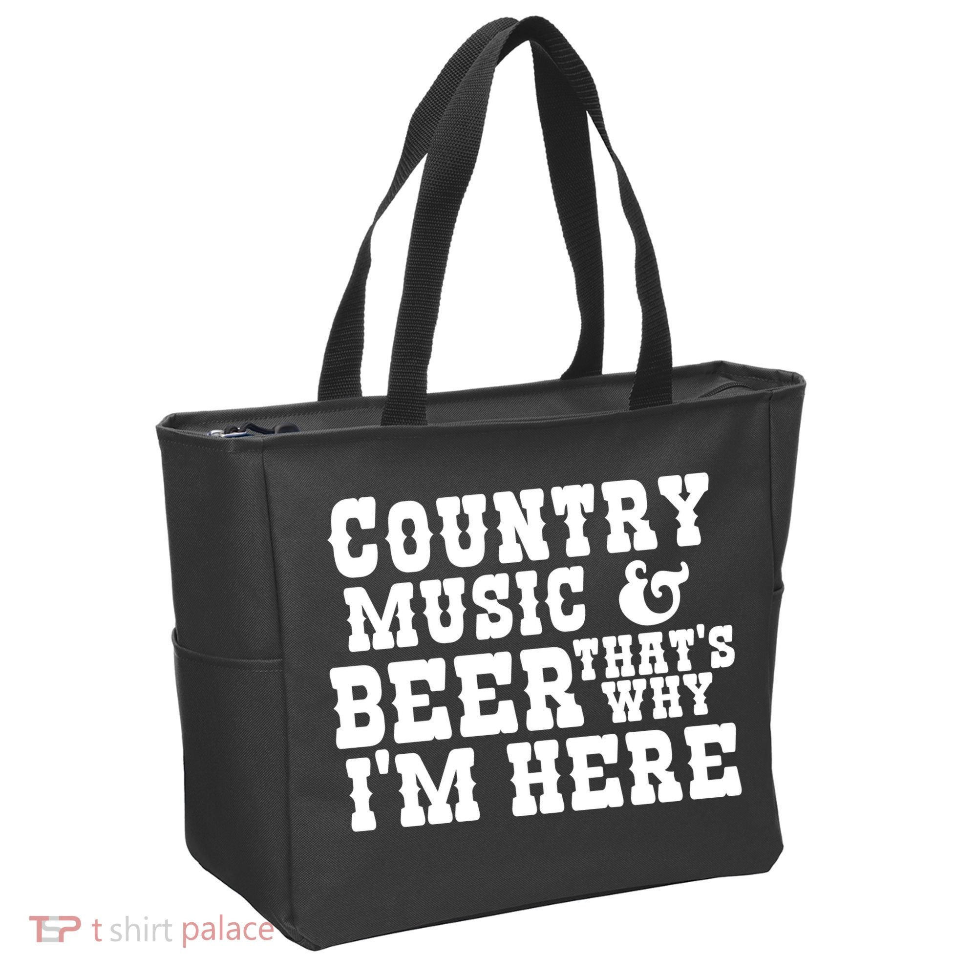 Country Music And Beer That's Why Im Here Tote Bag